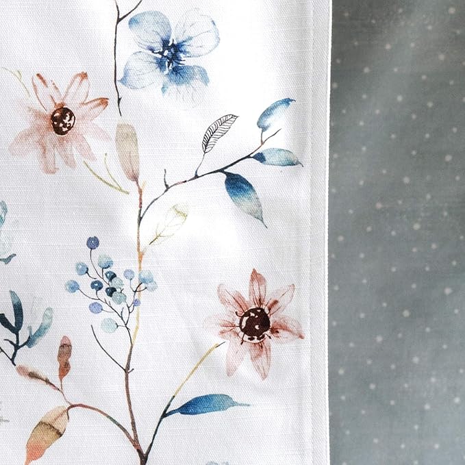 Maison d' Hermine Table Runner 100% Cotton Double Layer Table Runners 72 inches Long for Thanksgiving Christmas Decorations Home Kitchen Dining Party Wedding (Ice Florals, 14.5" x 72")