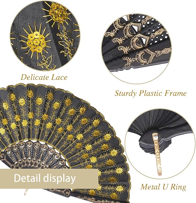 QIRMIZI 30 Pack Fabric Folding Handheld Fans, Perfect for Weddings, Parties, and Dancing,Yellow