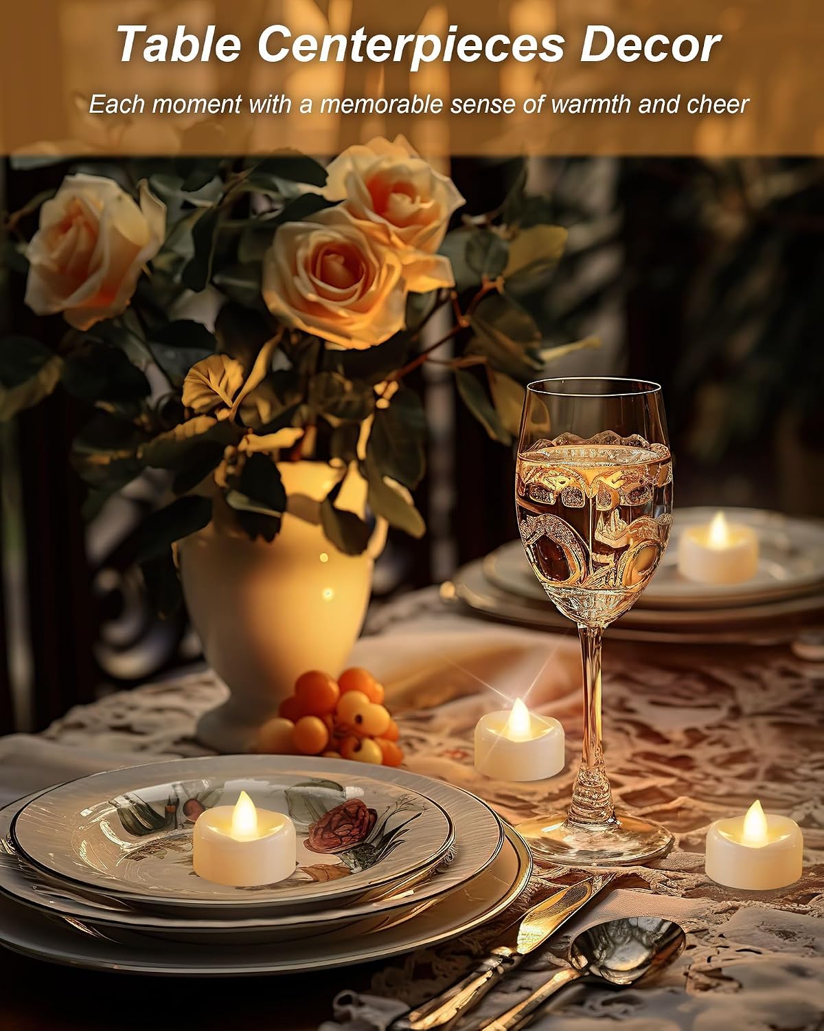 BEICHI Flameless Candles, 12/24/50/100/150 Pack Tea Lights Battery Operated, No Flickering Votive Candles LED Tea Lights for Halloween Christmas Wedding Home (24 Pack, Warm White)