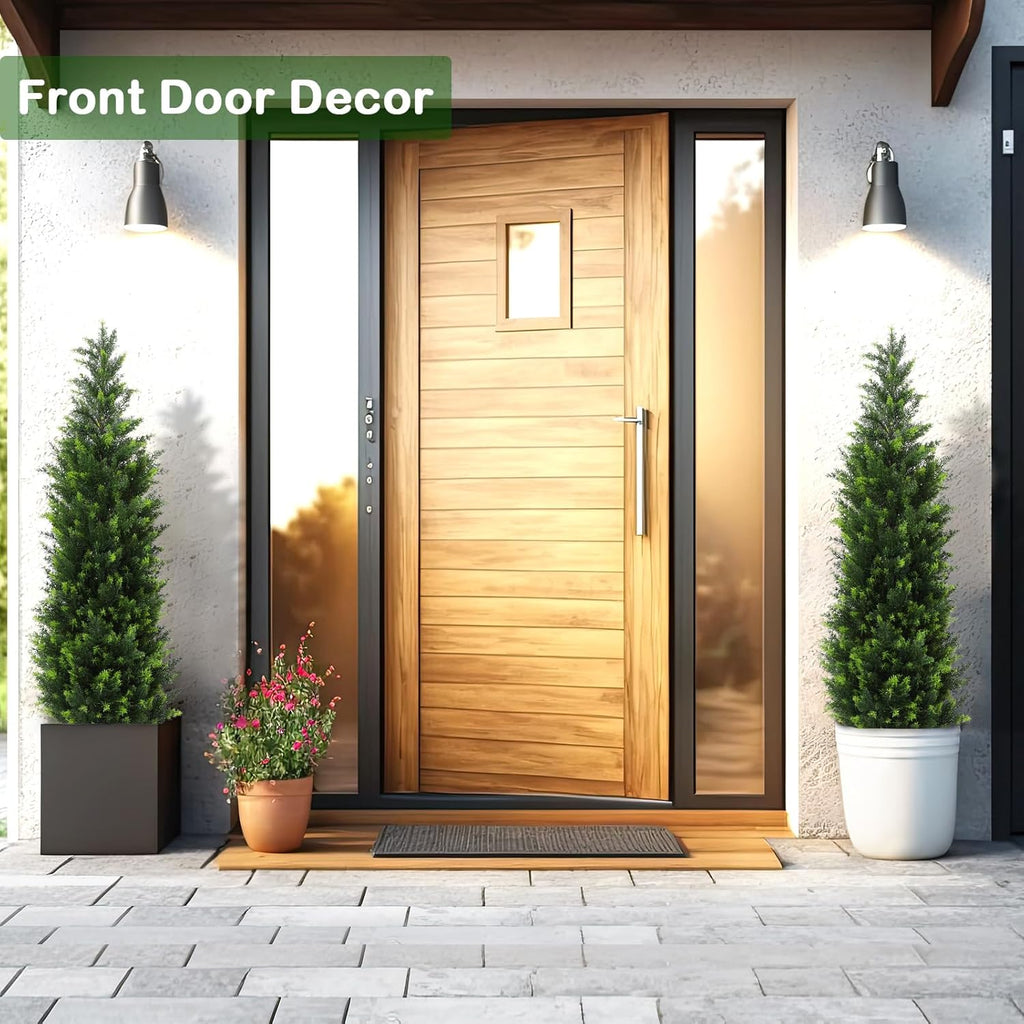 pinpon 2-pack 4ft artificial cedar tree with detachable showing dimensions