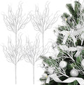 8 Pcs White Coastal Ornaments for Christmas Tree 15.7inch Glitter Coral Beach Ocean Spray Pick Branch Christmas Tree Topper Decorations Filler Twigs for Xmas Vase Wreaths Gift