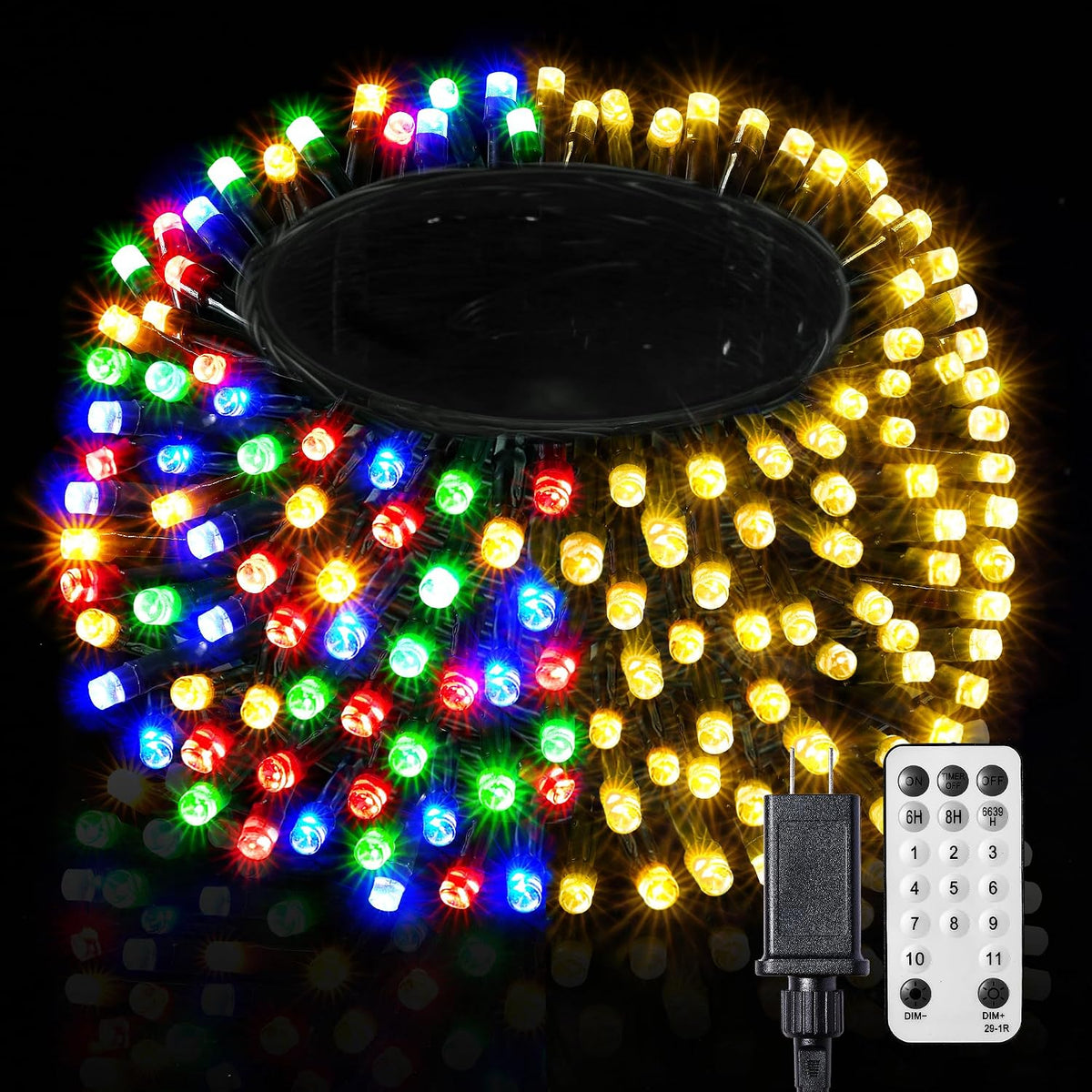 blctec christmas lights 500 led 174ft, ul certified, main product view