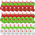 Realspring 24 Pcs Mini Christmas Stockings 6 Inches Red and Lime Green Small Stockings Christmas Dot Fireplace Hanging Decorations for Xmas Tree Fireplace Gift Present Filled