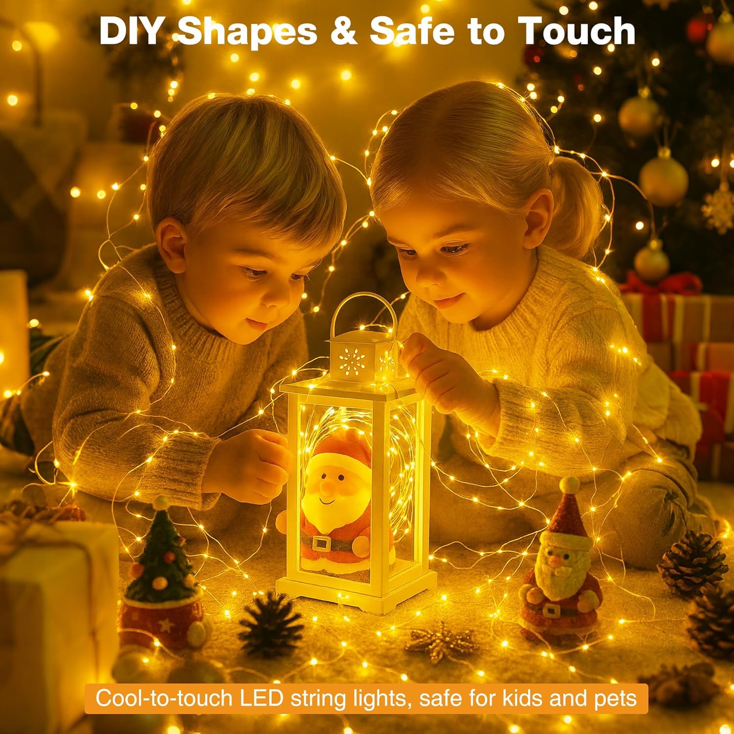 16FT 50 LED Fairy Lights Battery Operated with Timer, 8 Modes USB Mini Twinkle Light, Small String Lights for Tree Wreath Vase Bedroom DIY Holiday Wedding Decorations-Warm White