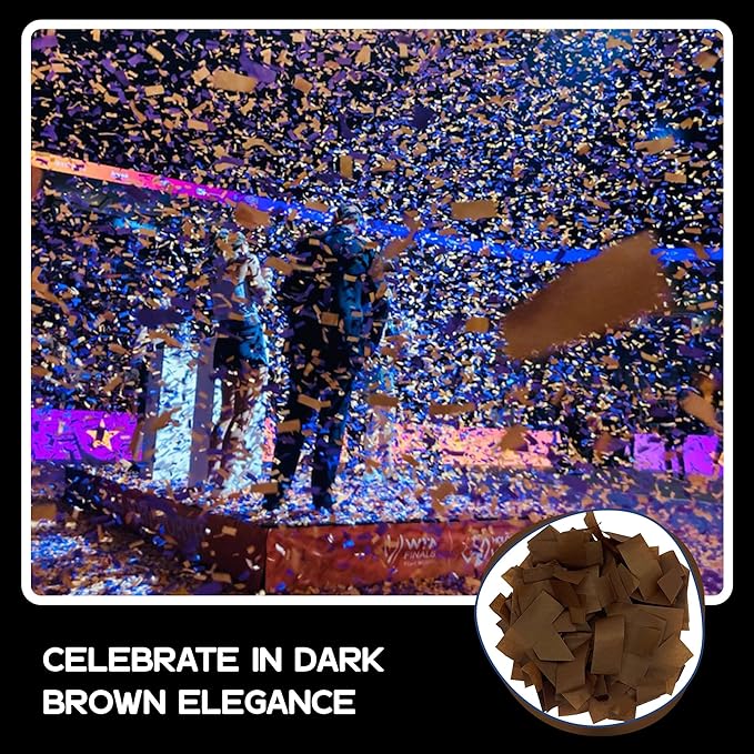 Ultimate Confetti, Brown Biodegradable Confetti - Rectangular Flame-Resistant Tissue Paper Confetti for Cannon and Launcher use – Best for Gender Reveal, Parties, and Concerts - 20 lb, 320 oz