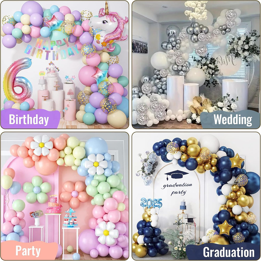 8.2ft & 6ft balloon arch kit, half arch showing dimensions