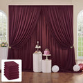 30 ft x 10 ft Wrinkle Free Maroon Backdrop Curtain for Parties, Polyester Burgundy Photo Backdrop Drapes 6 Panels 5x10ft for Baby Shower Wedding Birthday Party Engagement Ceremony Decoration