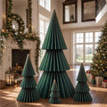 glikceil 4 set large honeycomb paper christmas tree, main product view