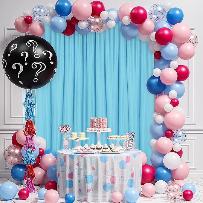 DWCN 10x10 FT Backdrop Curtains for Parties, Photography Backdrop Drapes with Rod Pockets for Wedding Decorations Stage Birthday Family Gatherings, 2 Panels 5ft x 10ft, Baby Blue