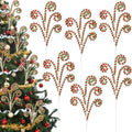 RINOLY 6 Pcs Christmas Tree Topper,17 in Red and Green Candy Cane Christmas Tree Picks,Curly Woolen Christmas Tree Decorations Candy Cane Ornaments for Holiday Decors Vase Filler