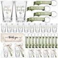 Pickmesh 96 Pcs Baby Shower Party Favors for 24 Guest, Boy Girl Shot Glasses Gifts, Bottle Openers, Thank You Tags, Organza Bags Gender Reveal Party Baby Shower Return Gifts for Guest (Sage Green)