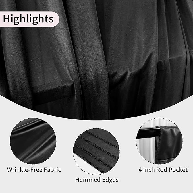 40x10ft Backdrop Curtains for Parties, 8 Panels 5x10ft Curtains Photography Drapes Rod Pocket Curtain Backdrop for Birthday Wedding Baby Shower Home Decor