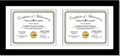 Creative Picture Frames 8X18Bk-W Black Horizontal Double Diploma Frame With 2 Opening White Matting | Holds 2-6X8-Inch Documents With Installed Wall Hanger