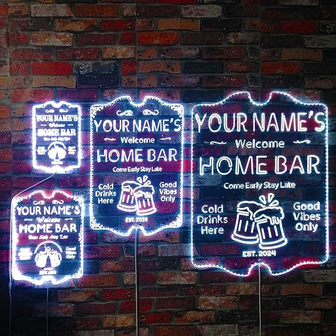 ADVPRO Personalized Your Name Home Bar RGB Dynamic Glam LED Sign - Cut-to-Edge Shape - Smart 3D Decoration - Multicolor Signage st06s32-fnd-p11-tm-c