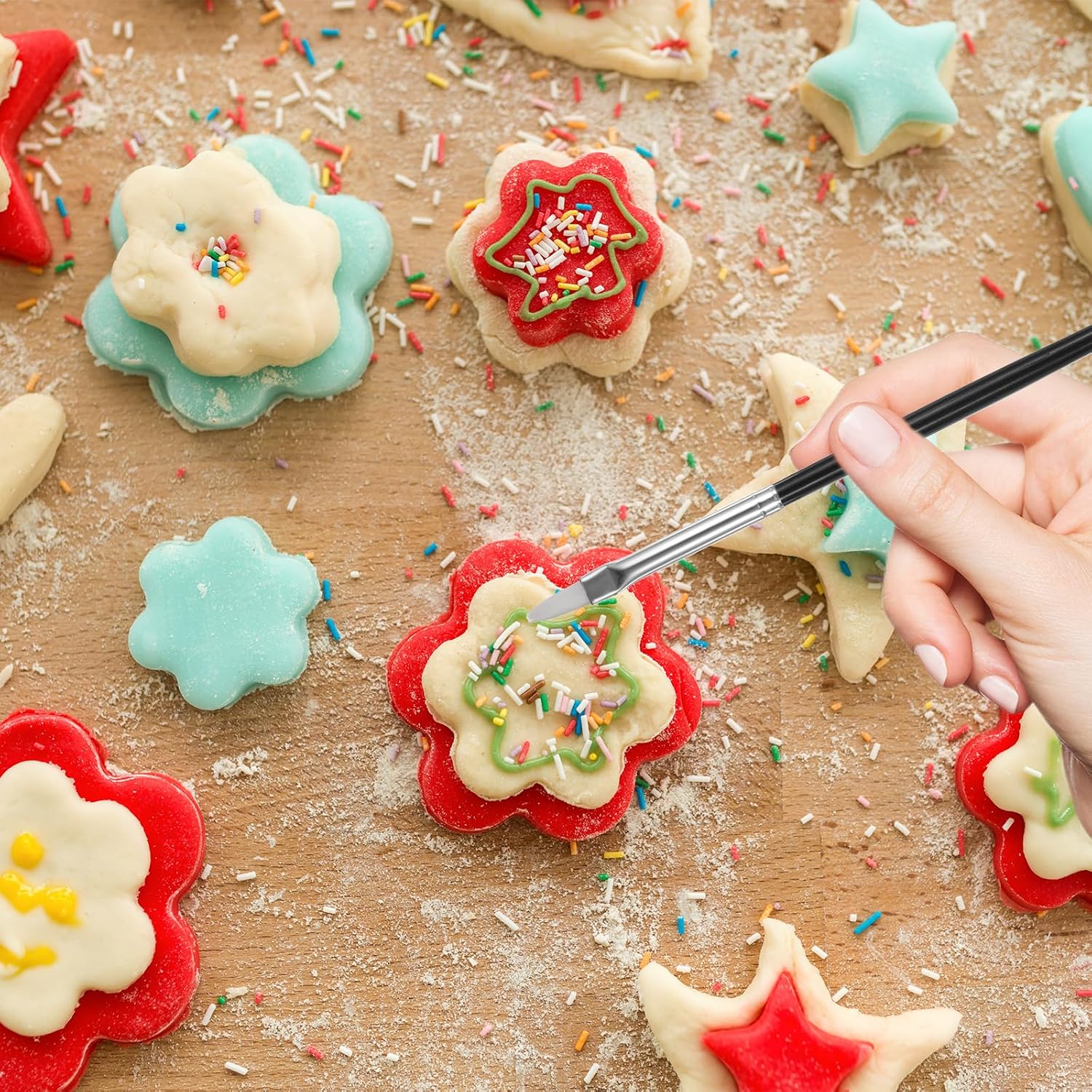 30 PCS Cookie Paint Brushes, Food Paint Brush Cake Decorating Brushes Cookie Decorating Brushes Food Safe Paint Brushes Kit Fondant Brush DIY Tool Set Icing Pastry Brush for Painting Baking, White