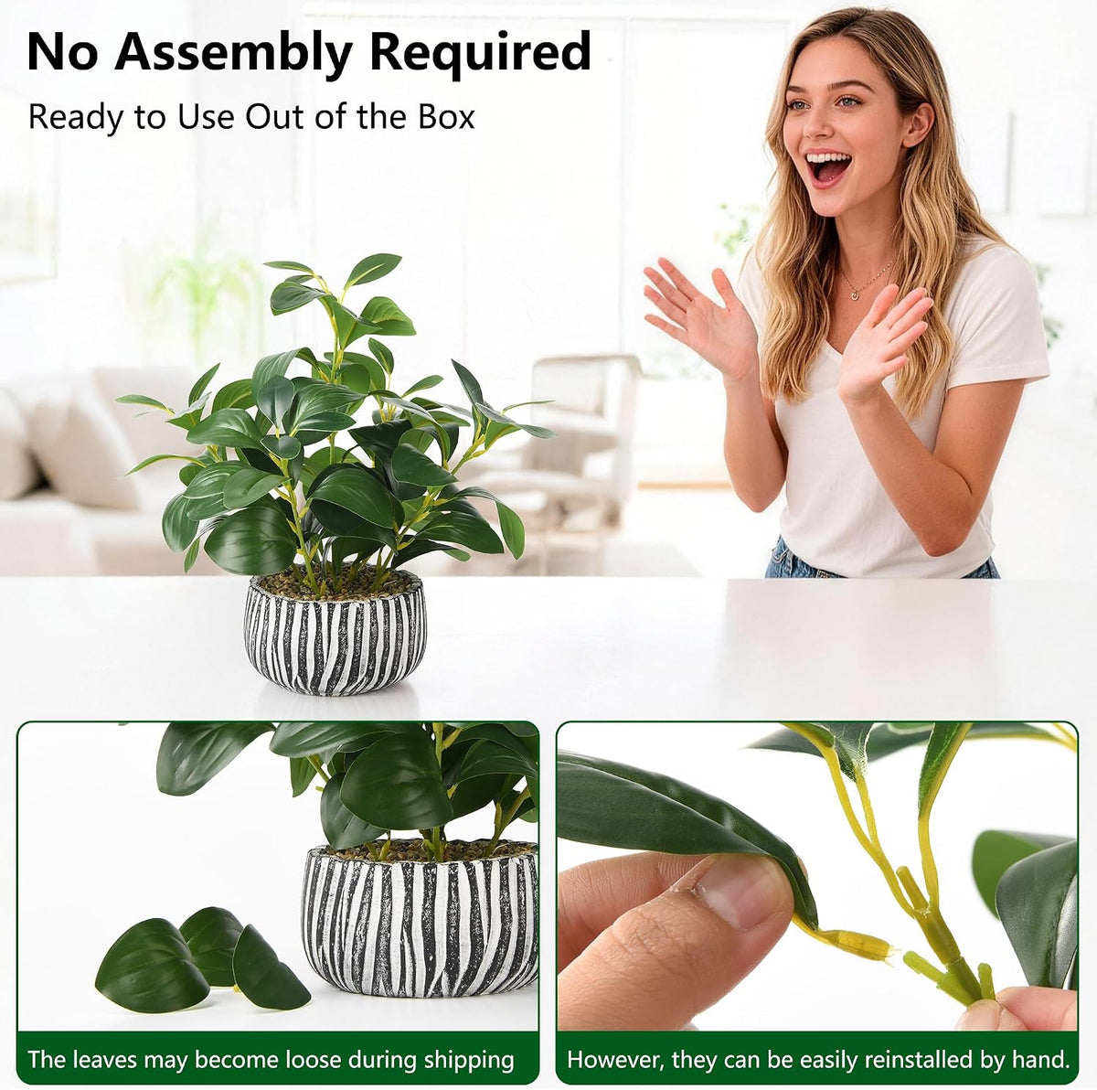 florisso Fake Plants Artificial Plants Indoor, Faux Potted Plants Indoor Arti...