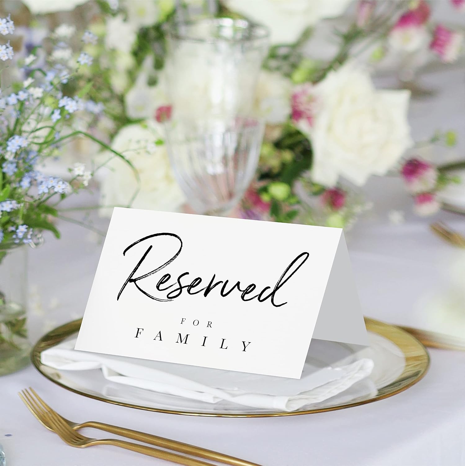 20 PCS Reserved Signs, Tented Table Place Cards for Wedding Reception, Engagement Party, Rehearsal Dinner, Anniversary Party or Any Events (6” x 4”)