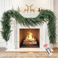 christmas cedar garland realistic with lights - cypress, main product view