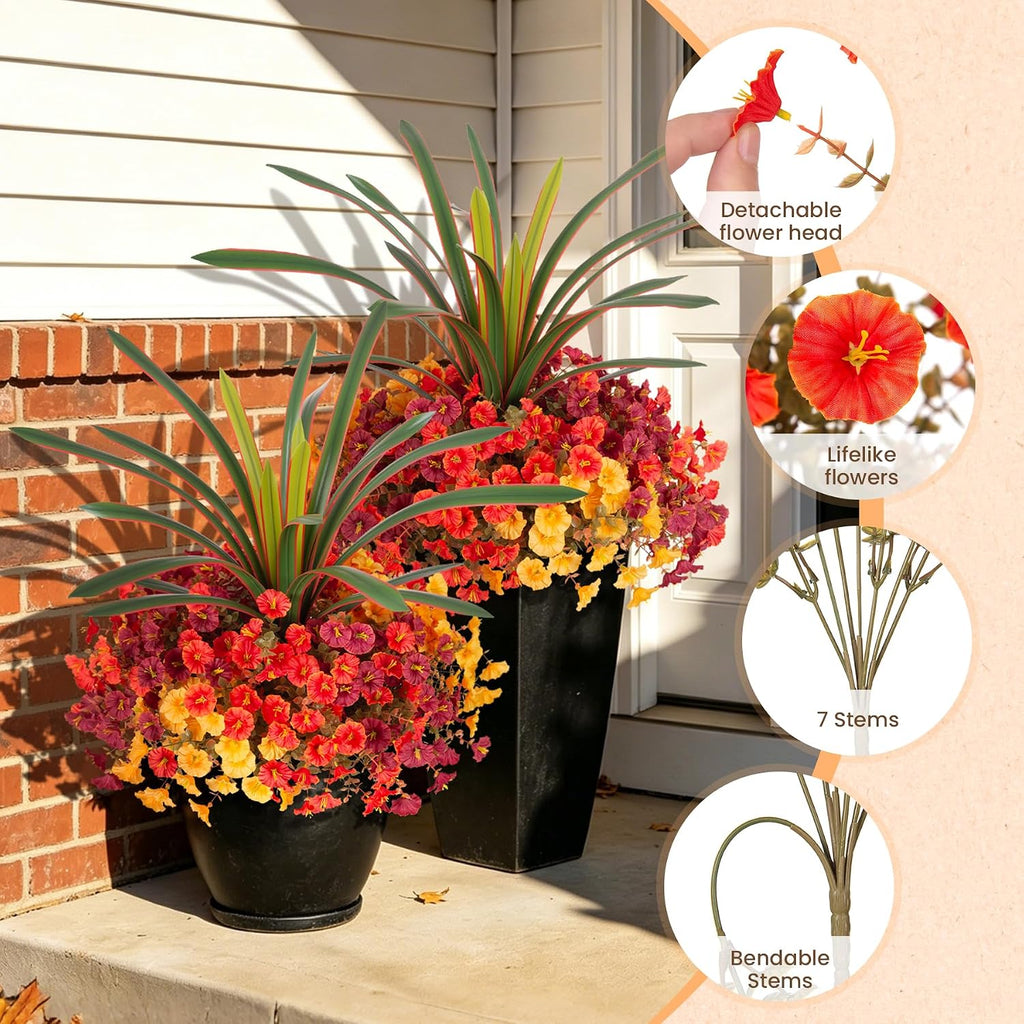 inxugao artificial fall flowers uv fake orchid plant, close-up detail