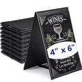 Gerrii Leatherette Table Tents Black PU Leather Menu Covers Bulk Double Sided Frame Sign Holders 2 Side Drink Dessert Menu Folders for Restaurant Coffee Cafe Bar Wedding Supplies(8 Pack,4 x 6 Inch)