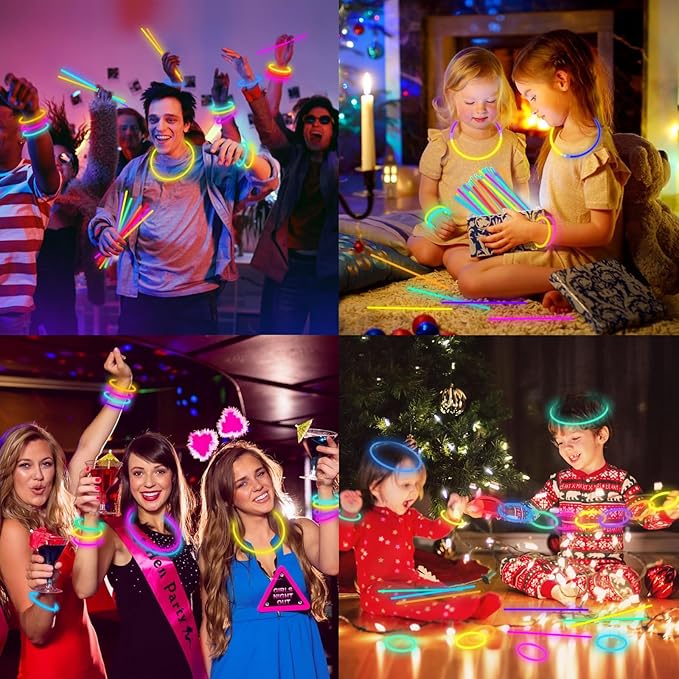 Halloween Glow Sticks Bulk Party Pack- Ultra Bright 800pk Glow in the Dark Party Favors, Glow Decorations, Neon Party Glow Necklaces and Glow Bracelets with Connectors