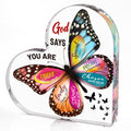 Christian Gifts for Women Birthday, Butterfly Inspirational Gifts for Mom, Sister, Coworker, Catholic Female, Friends, Girl, Religious Spiritual Gift, Home Office Desk Decor Sign