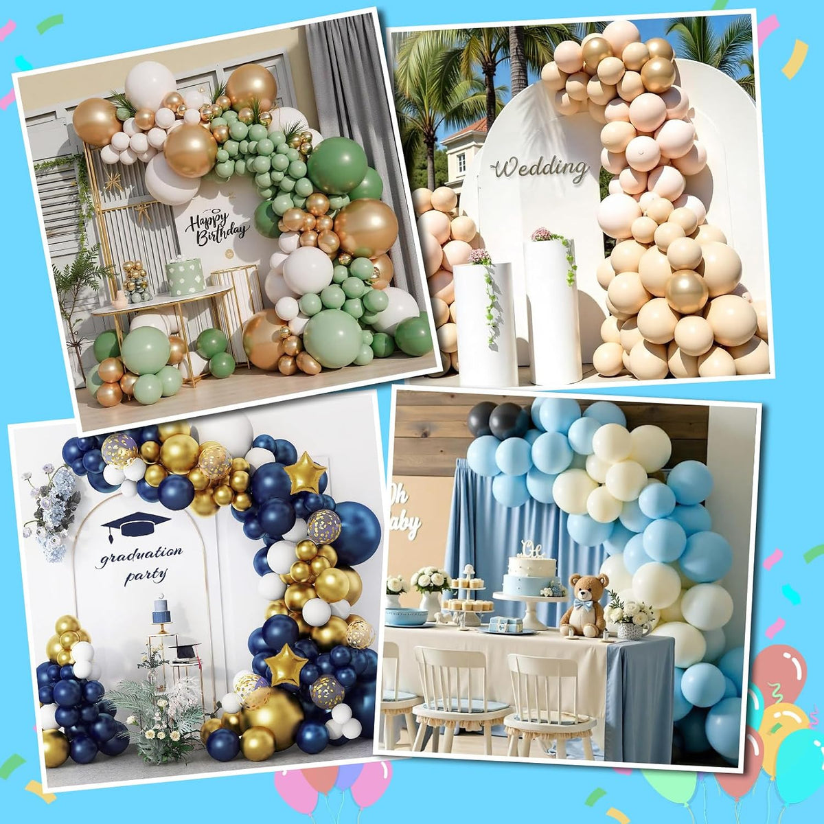 balloon arch kit with electric pump, free bending on a desk or shelf