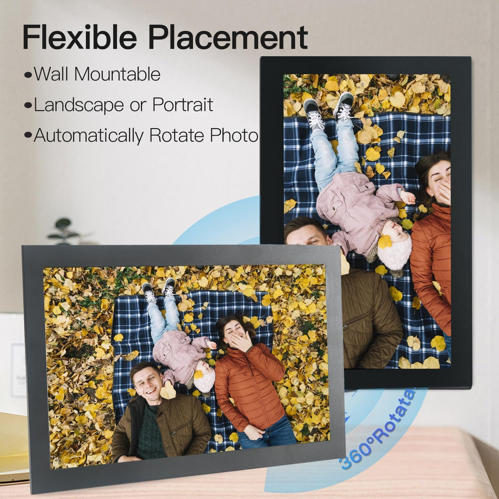 glusine digital photo frame with 15.6 inch touch, close-up detail