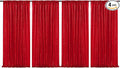 JYFLZQ Red Sequin Backdrop Curtains 2ft x 8ft 4 Panel Glitter Photo Booth Backdrops Sparkly Photography Background Drapes for Parties Wedding Bridal Showers