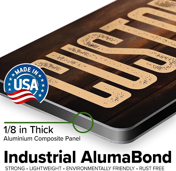Custom Sign, Custom Street Sign, 11 Font Colors, 13 Font Styles, 4 Hole Options, 22 Sizes, 6x18 Inches, Rust Free DiBound, Fade Resistant, Made in USA by My Sign Center (Vintage Wood)