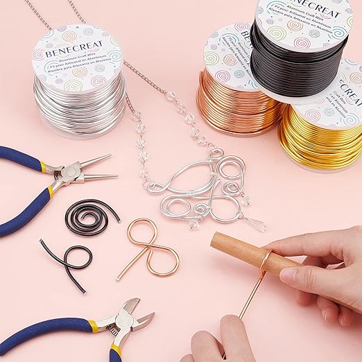 BENECREAT 10 Gauge Jewelry Craft Aluminum Wire 80 Feet Bendable Metal Sculpting Wire for Craft Floral Model Skeleton Making, Garden (Copper Tone)
