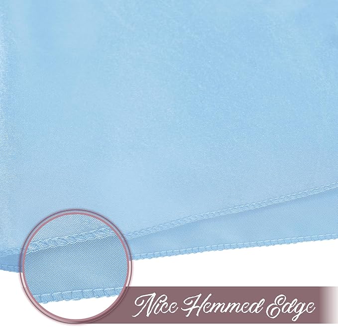 12 Pieces Light Blue Satin Napkins, 17" x 17" Square Table Napkins, Silky Soft Smooth Washable Napkins for Restaurant, Weddings, Dinner, Party Decoration