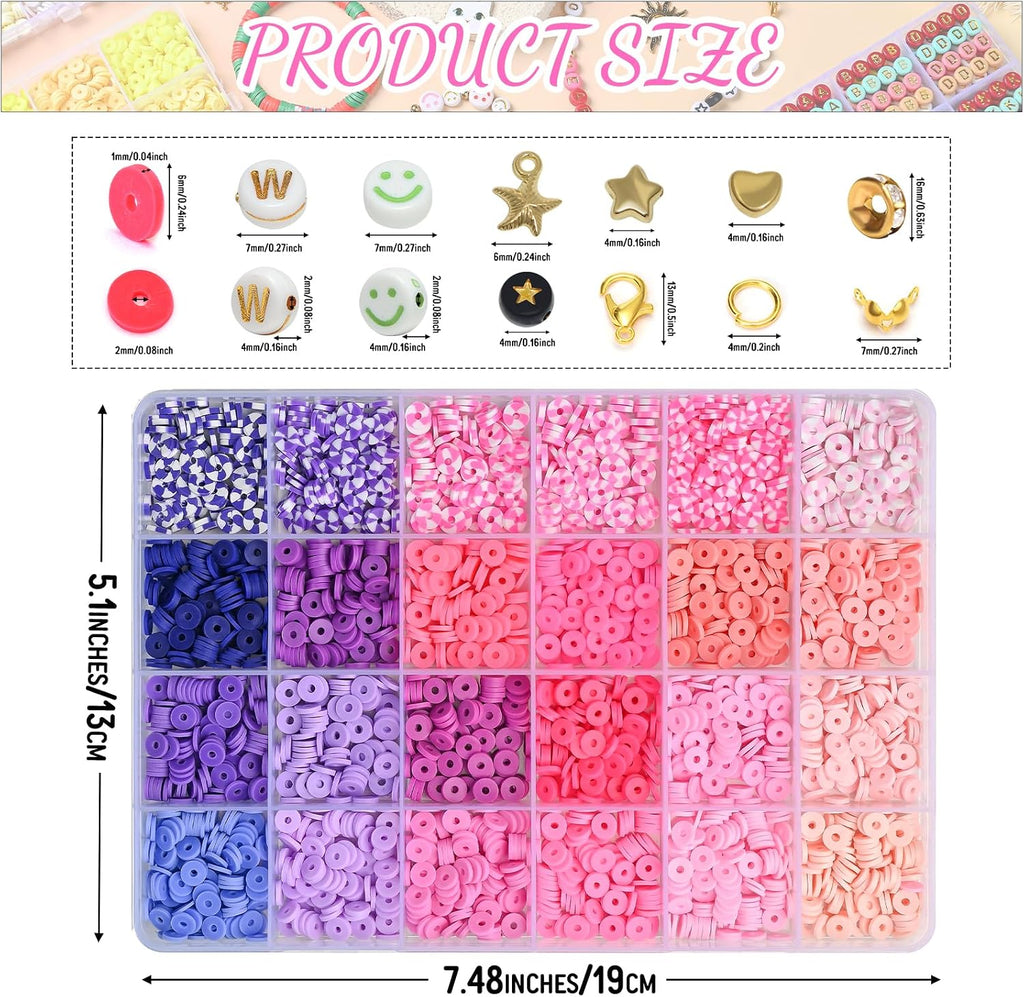 wuzoe friendship bracelet kit, 16888pcs, 96 colors polymer, side view