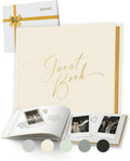 ARTESORI Wedding Guest Book for Reception — Gold-Foiled Ivory Guestbook to Sign in, Elegant Baby Shower Guest Book for Party & Birthday — Photo & Polaroid Guest Book for Wedding & Bridal Shower