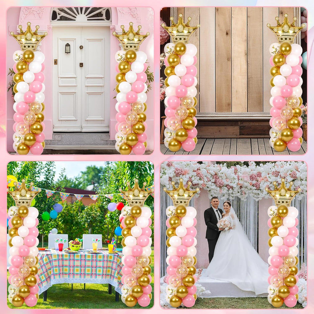 2 sets princess balloon column stand kit adjustable, package contents