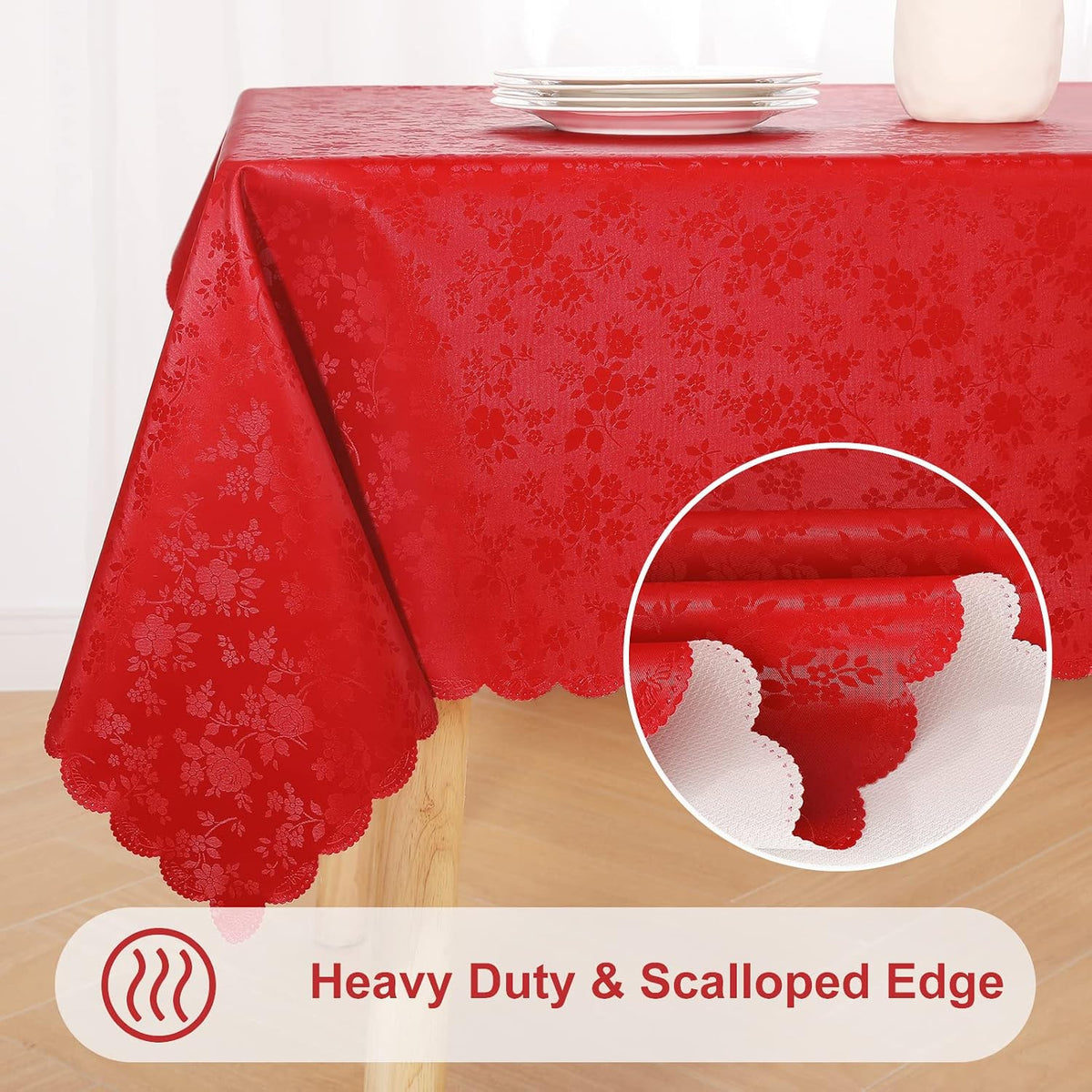 Smiry Rectangle Waterproof Heavy Duty Vinyl Tablecloths, 60 x 120 Inch