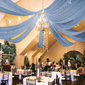 6 Panels Dusty Blue Ceiling Drapes for Wedding 5ftx20ft Chiffon Fabric Arch Draping Curtains Sheer Drapery for Party Ceremony Birthday Baby Shower Reception Stage Swag Ceiling Decorations