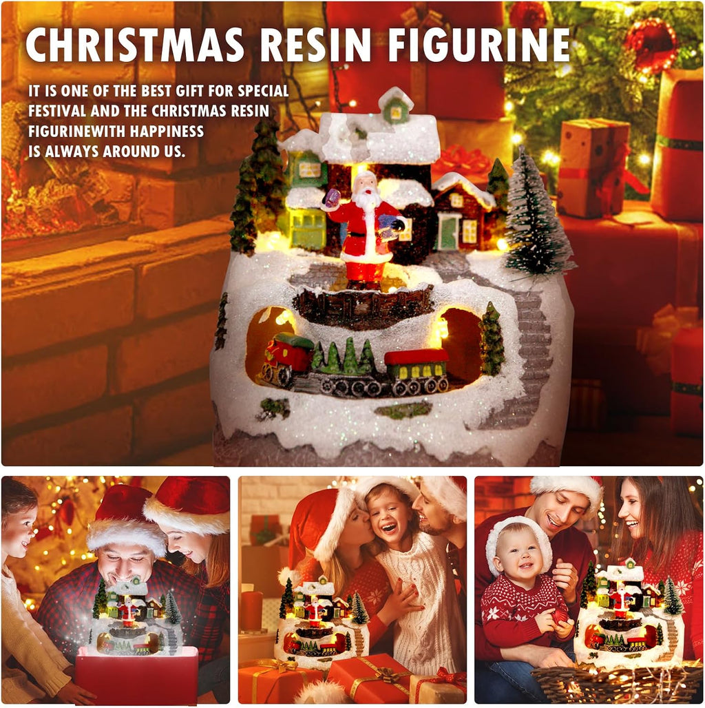 christmas collectibles building village house musical snow globe showing dimensions