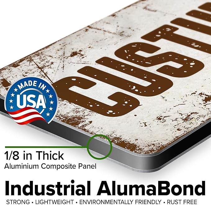 Custom Sign, Custom Street Sign, 11 Font Colors, 13 Font Styles, 4 Hole Options, 22 Sizes, 6x18 Inches, Rust Free DiBound, Fade Resistant, Made in USA by My Sign Center (Rustic)