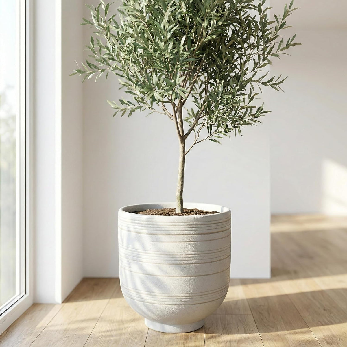 herduk large white ceramic planter for indoor trees, package contents