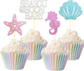 24 Pcs Sea You Soon Baby Cupcake Toppers, Under The Sea Party Decoration | Under the Sea Party Cake Decoration for Mermaid Theme Birthday Parties & Baby Showers