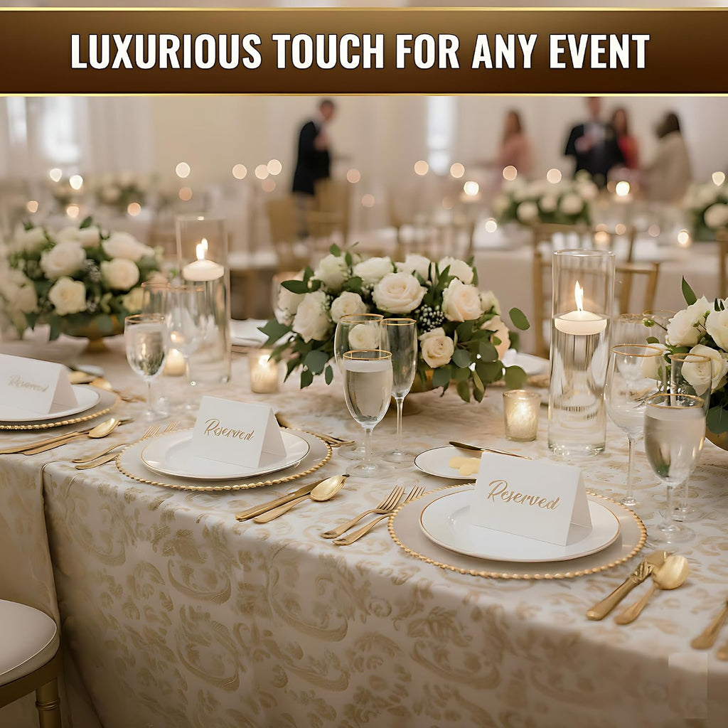 10 Pack Gold Reserved Table Signs for Wedding Receptions 3x4 inch - Double Sided Reserved Signs for Tables - Freestanding Reserved Cards for Tables - Table Reserved Sign for Restaurants & Parties