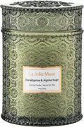 LA JOLIE MUSE Eucalyptus Sage Fresh Scented Candles for Home, 19 oz Soy Wax | Large Jar Luxury Candle, Clean Non Toxic, Gift for Women & Men, Relaxing Aromatherapy Candle, Decorative Candles, Wood Wick