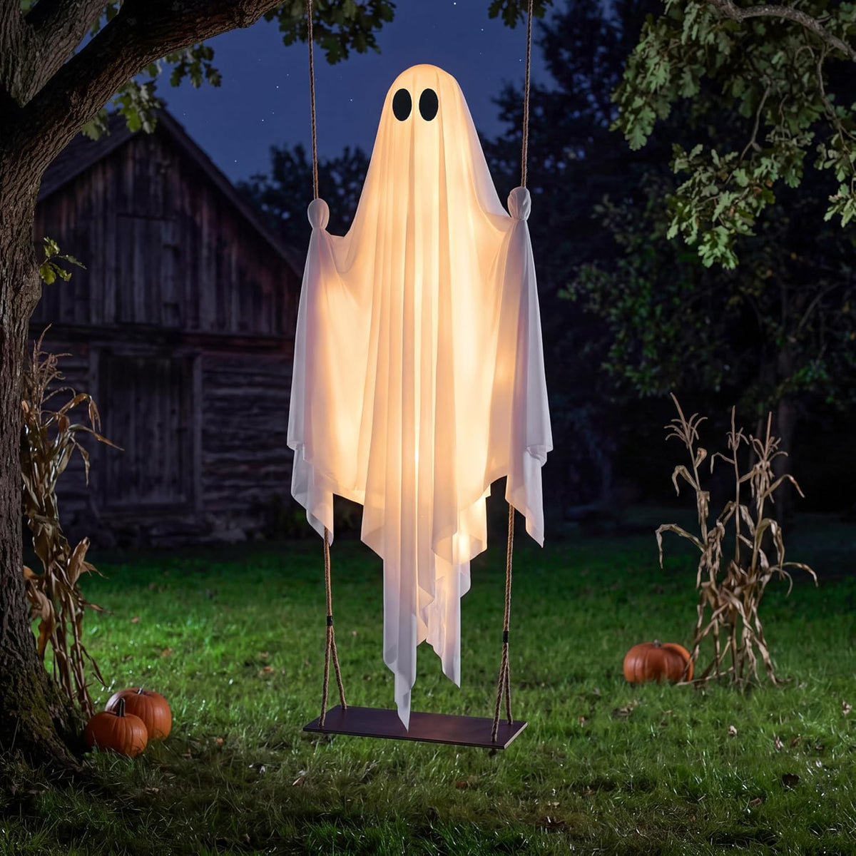 JOYIN Halloween Decorations Outdoor - 5 FT Large Hanging Swing Ghost, Swing W...