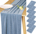 Velvet Table Runner 20 x 120 Inches 10ft Luxurious Thick Soft Velvet Christmas Thanksgiving Wedding Reception Table Runner for Party Reception Decorations(Dusty Blue, 6 Pack)