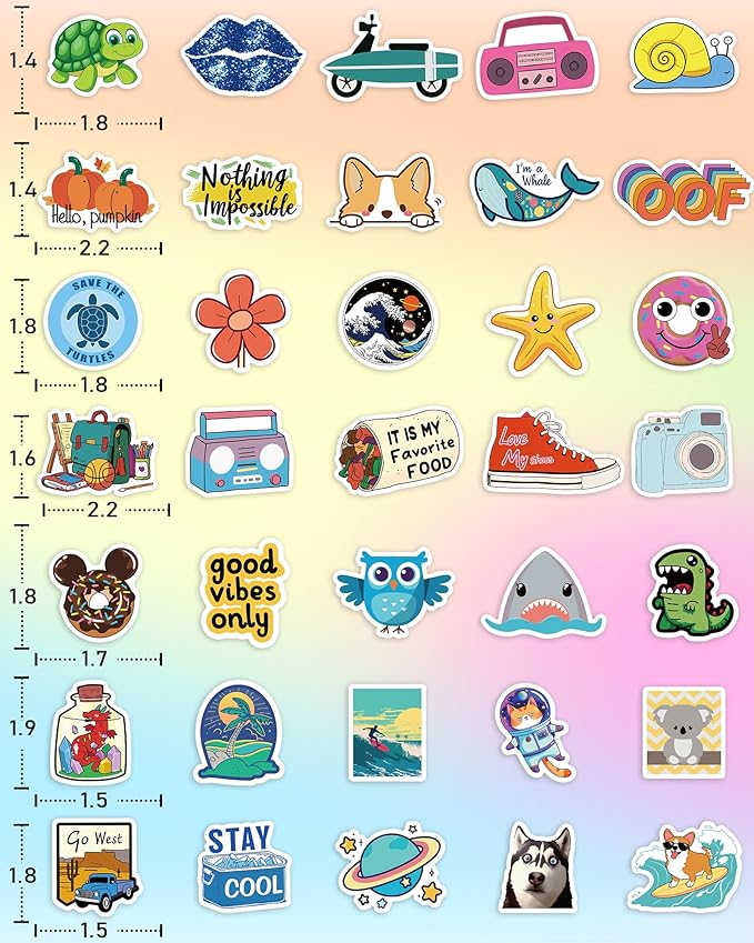 Sticker for Water Bottles, 400 Pcs/Pack Cute Vinyl Waterproof Vsco Laptop Stickers for School Students Gifts Classroom Teachers Prizes Stickers for Kids