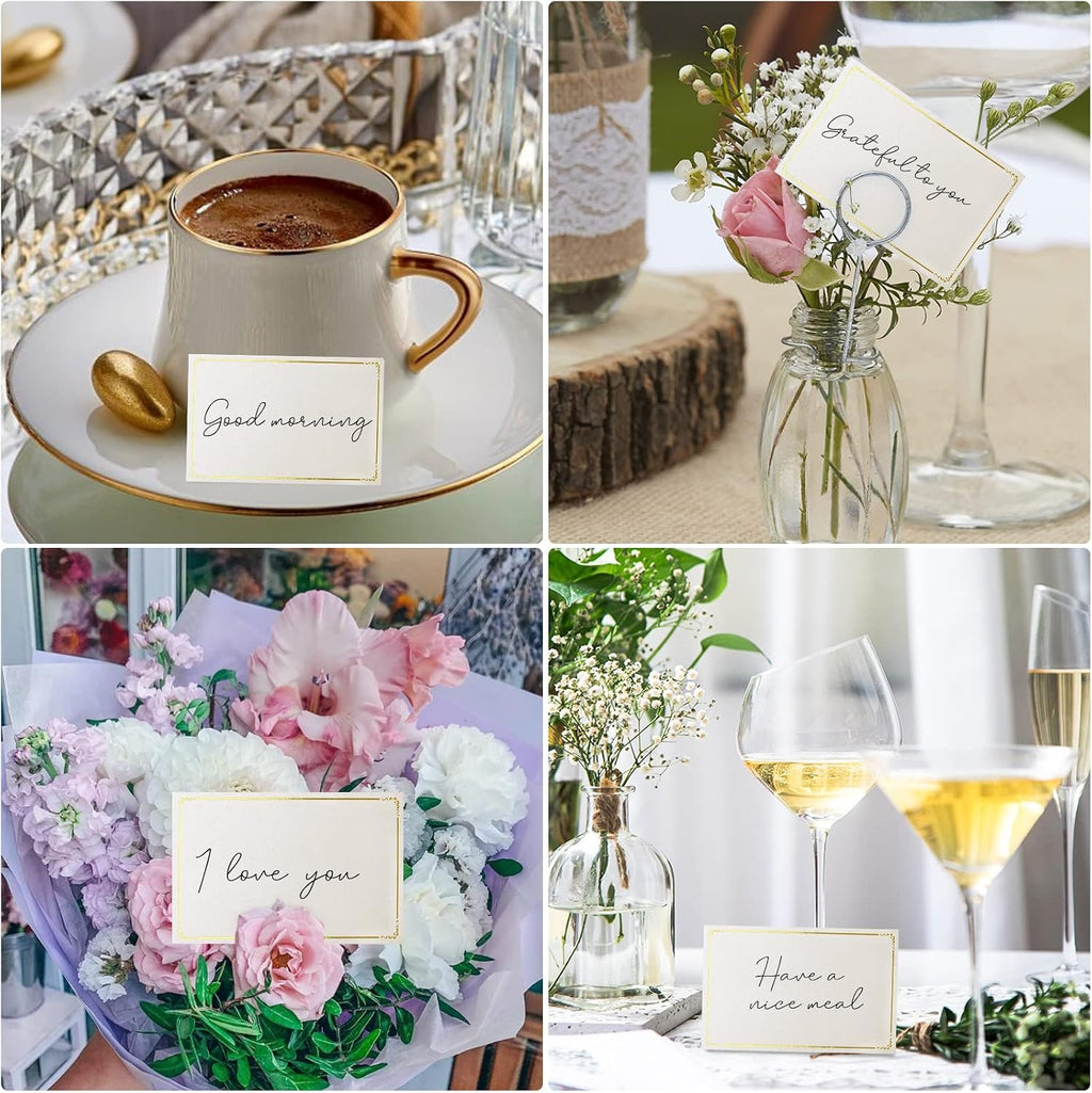 70 Pcs Place Cards Blank Fillable Banquet Seat Card with Gold Foil Frame, Place Cards for Table Setting, Escort Cards, Name Cards, Wedding Place Cards for Wedding, Table, Dinner Parties, 2.5" x 3.75"
