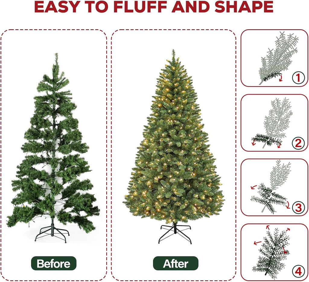 hykolity 6 ft christmas tree with 1,032 branch, front angle view