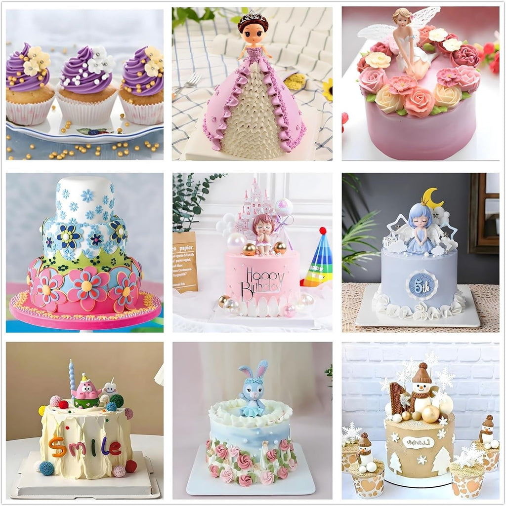 ANSLYQA Cake Decorating Kit, 340 Pcs Baking Tools (Purple) | Cake Turntable, Leveler, 55 Numbered Icing+Skirt Tips, 2 Spatulas, 3 Scrapers, 100 Pastry Bags, 100 Cupcake Liners & More