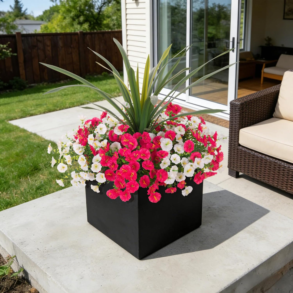 artificial flowers for outdoors fake plants outside, 12, package contents